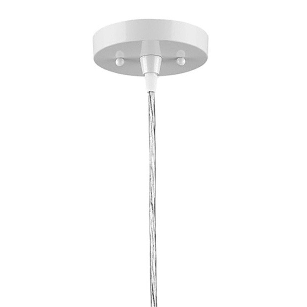 White Metal Hanging Light with Dome Shade — view 4