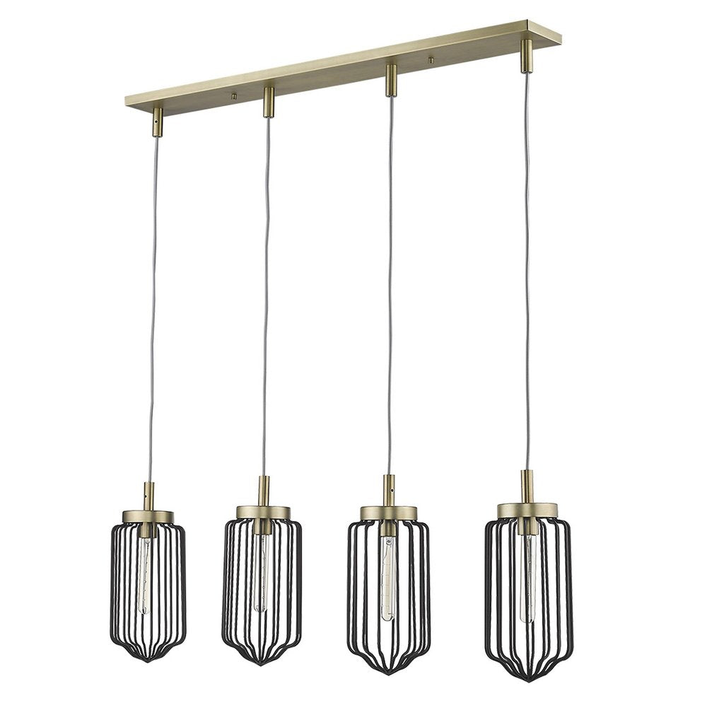 Reece 4-Light Aged Brass Island Pendant HomeRoots