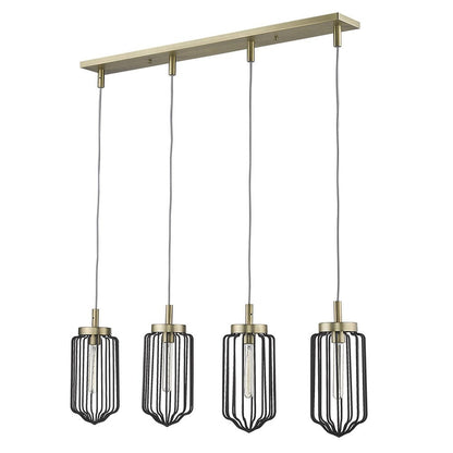 Reece 4-Light Aged Brass Island Pendant HomeRoots