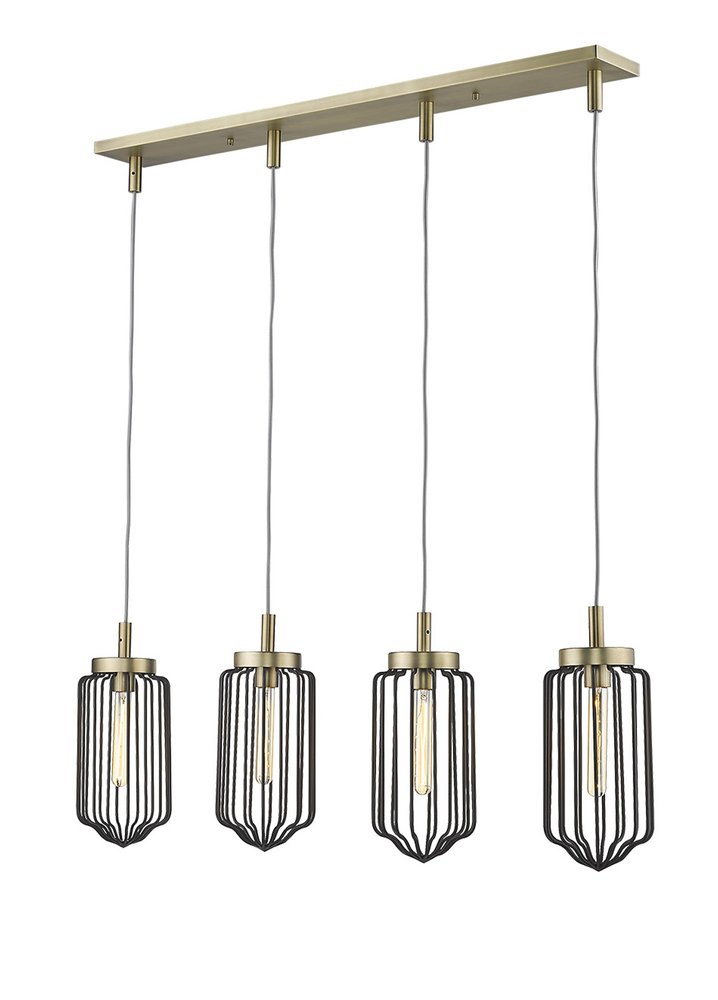 Reece 4-Light Aged Brass Island Pendant HomeRoots