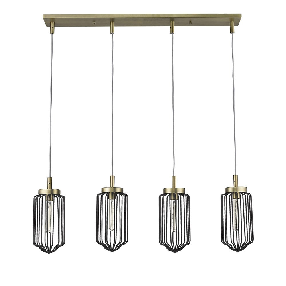 Reece 4-Light Aged Brass Island Pendant HomeRoots