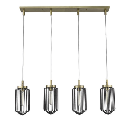 Reece 4-Light Aged Brass Island Pendant HomeRoots