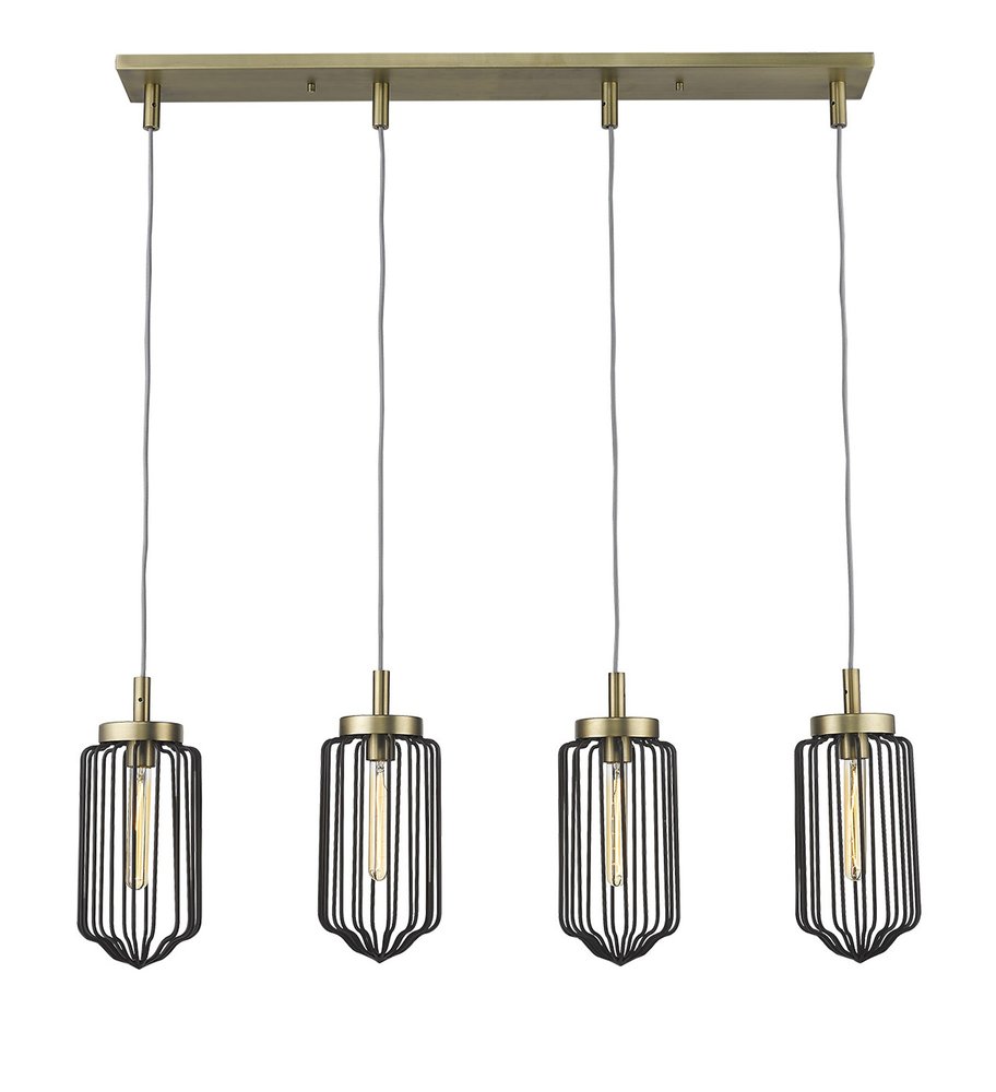 Reece 4-Light Aged Brass Island Pendant HomeRoots