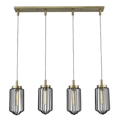 Reece 4-Light Aged Brass Island Pendant HomeRoots