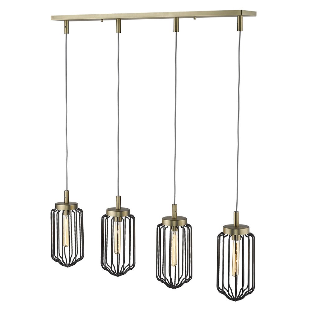 Reece 4-Light Aged Brass Island Pendant HomeRoots