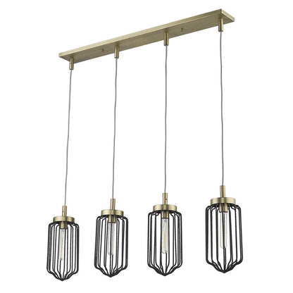 Reece 4-Light Aged Brass Island Pendant HomeRoots