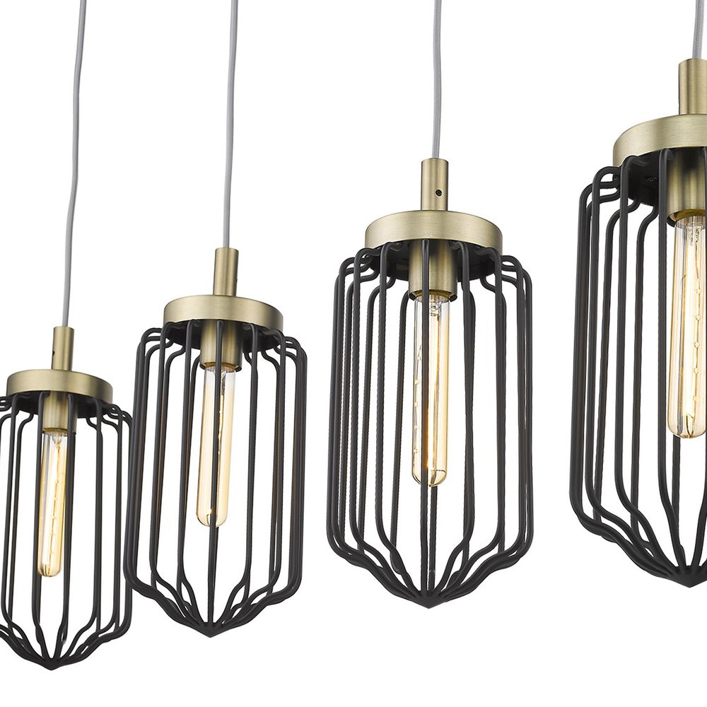 Reece 4-Light Aged Brass Island Pendant HomeRoots