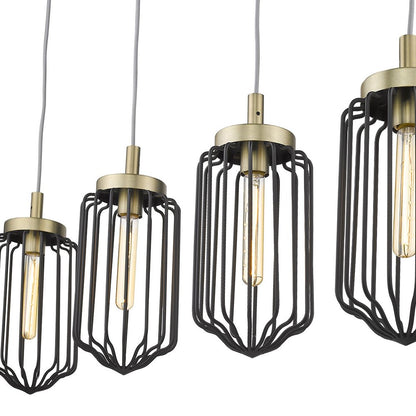 Reece 4-Light Aged Brass Island Pendant HomeRoots