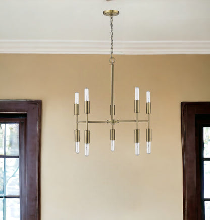 Perret 10-Light Aged Brass Chandelier