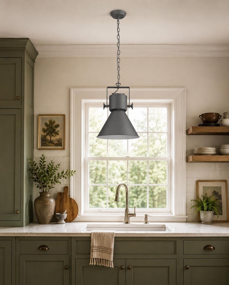 Crew Metal One Light Cone Hanging Pendant Light HomeRoots