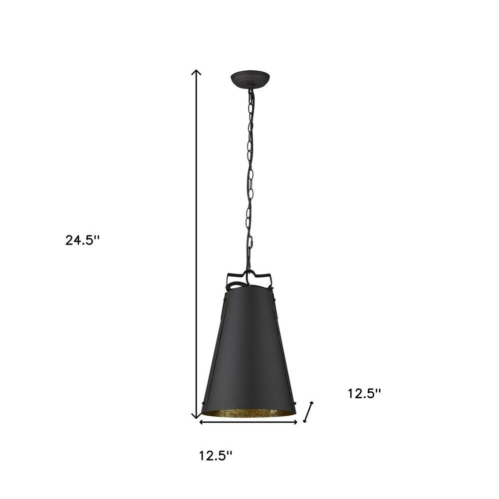 Faza 1-Light Matte Black Pendant HomeRoots