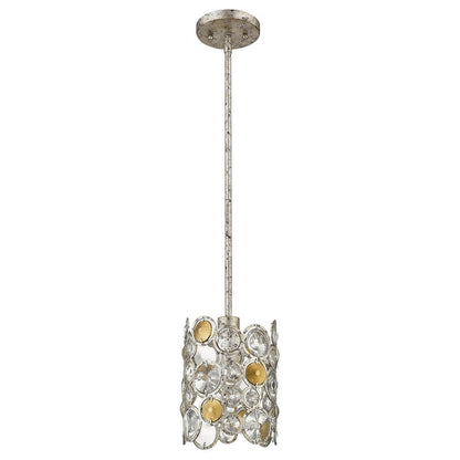 Vitozzi 1-Light Antique Silver Leaf Pendant HomeRoots