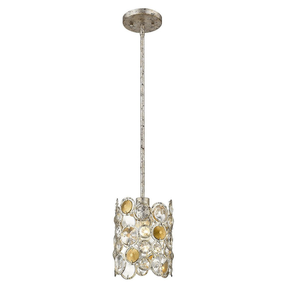Vitozzi 1-Light Antique Silver Leaf Pendant HomeRoots