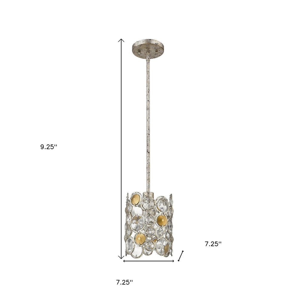 Vitozzi 1-Light Antique Silver Leaf Pendant HomeRoots