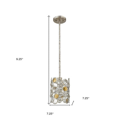 Vitozzi 1-Light Antique Silver Leaf Pendant HomeRoots