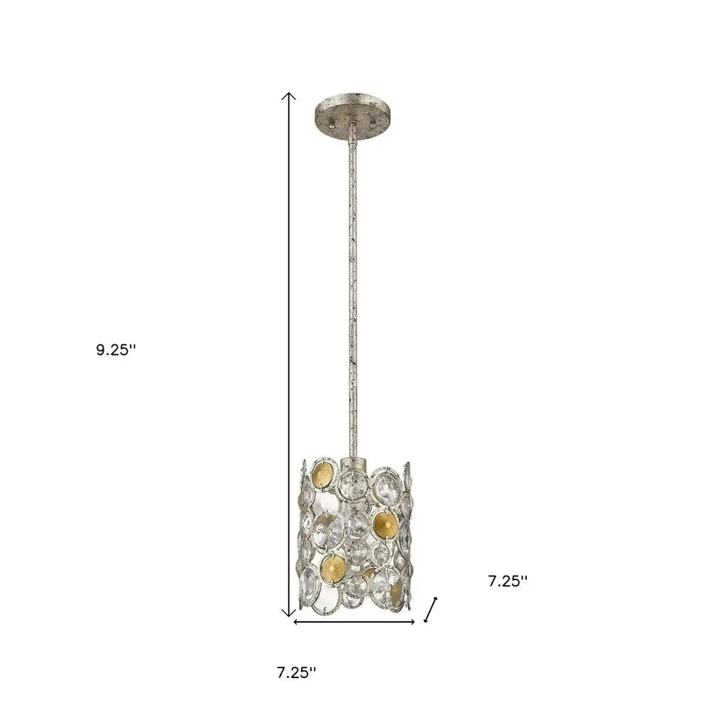 Vitozzi 1-Light Antique Silver Leaf Pendant HomeRoots