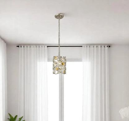 Vitozzi 1-Light Antique Silver Leaf Pendant HomeRoots