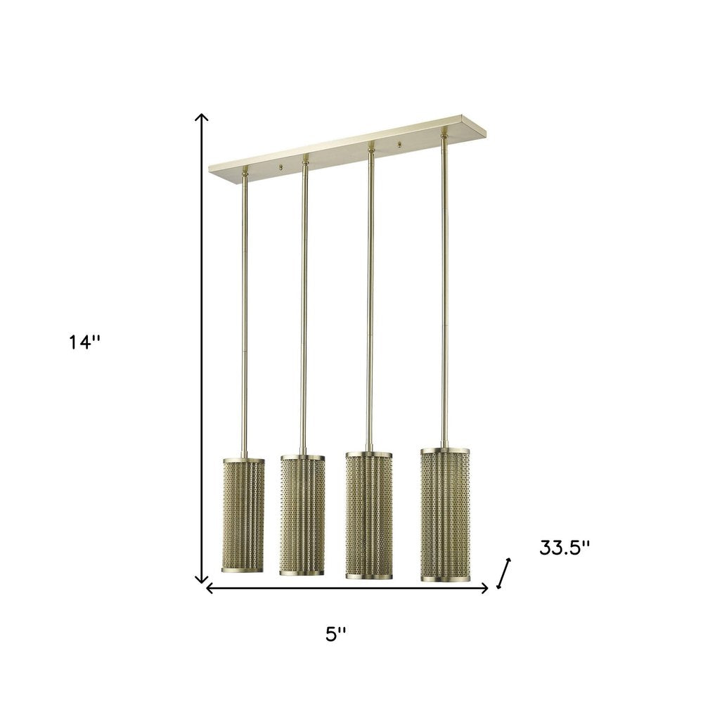 Basetti 4-Light Gold Pendant HomeRoots