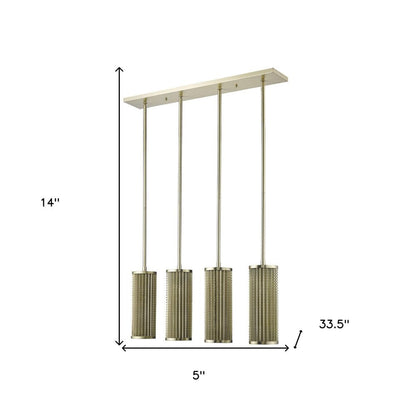 Basetti 4-Light Gold Pendant HomeRoots