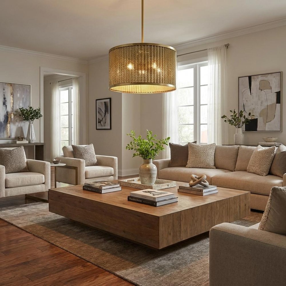 Basetti 4-Light Gold Convertible Pendant HomeRoots
