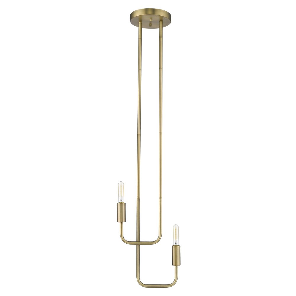 Perret 2-Light Aged Brass Pendant HomeRoots