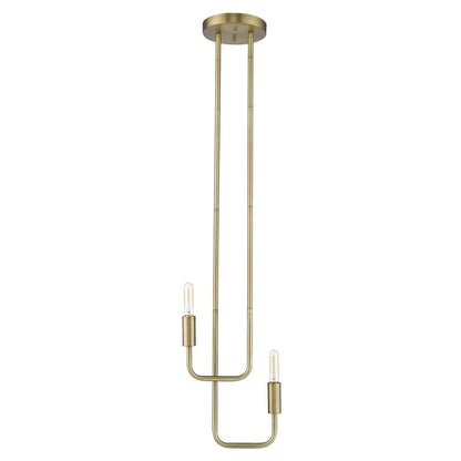 Perret 2-Light Aged Brass Pendant HomeRoots