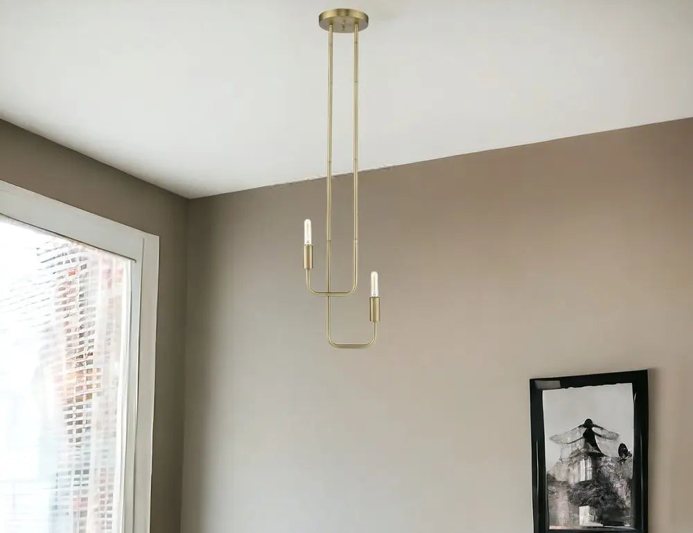 Perret 2-Light Aged Brass Pendant HomeRoots