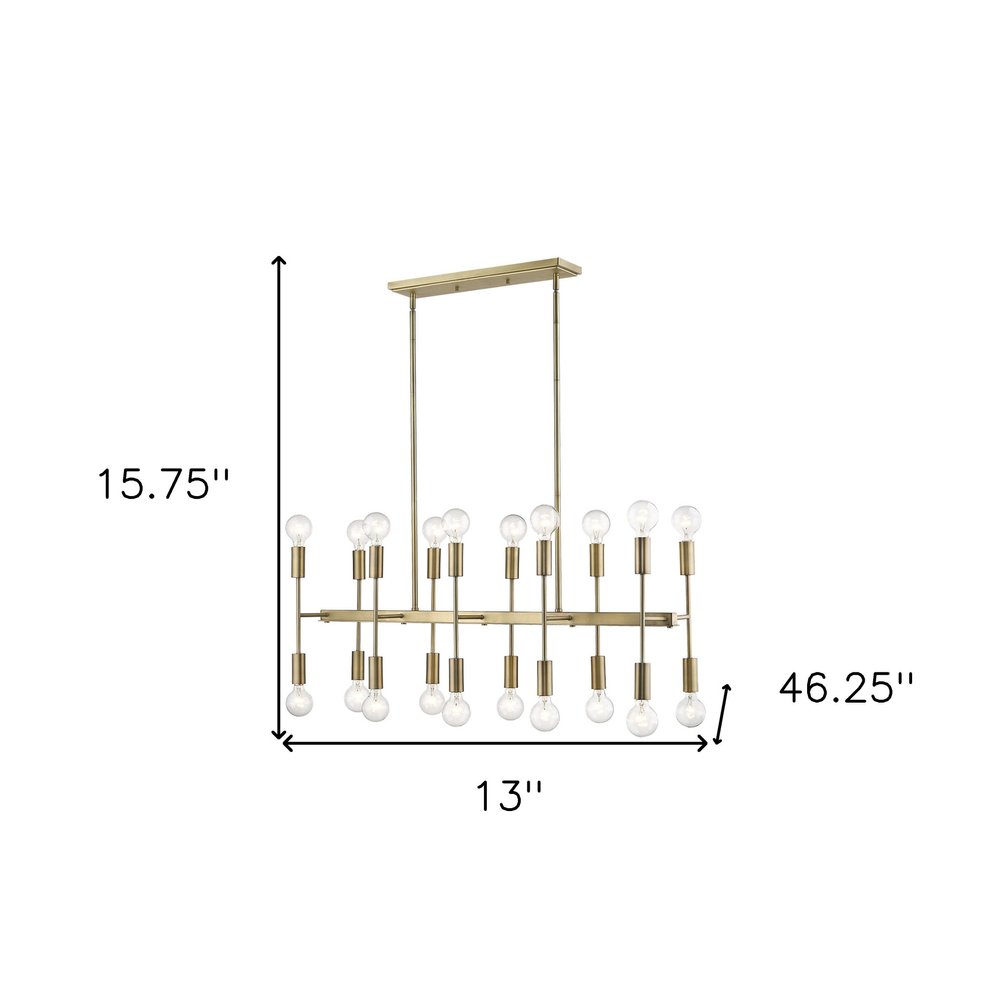 Perret 20-Light Aged Brass Island Pendant HomeRoots