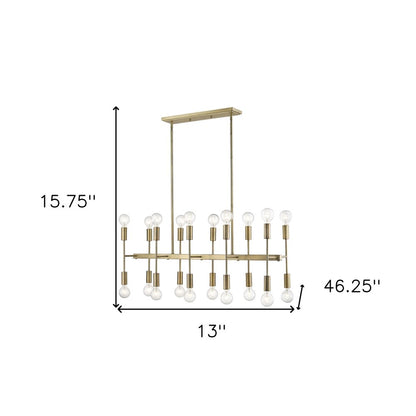 Perret 20-Light Aged Brass Island Pendant HomeRoots