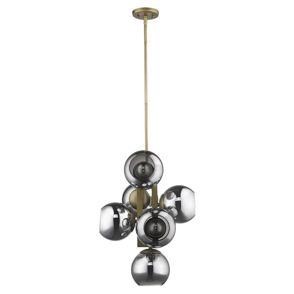 Lunette 6-Light Aged Brass Pendant HomeRoots