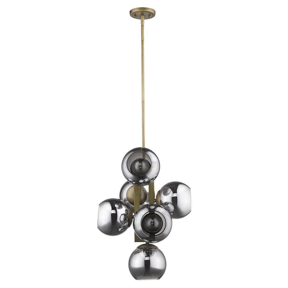 Lunette 6-Light Aged Brass Pendant — view 1