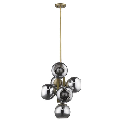 Lunette 6-Light Aged Brass Pendant HomeRoots
