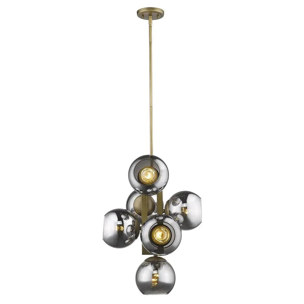 Lunette 6-Light Aged Brass Pendant HomeRoots