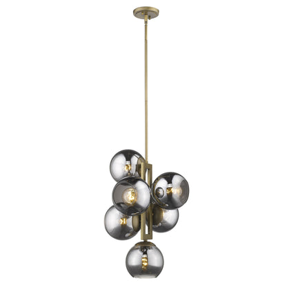 Lunette 6-Light Aged Brass Pendant