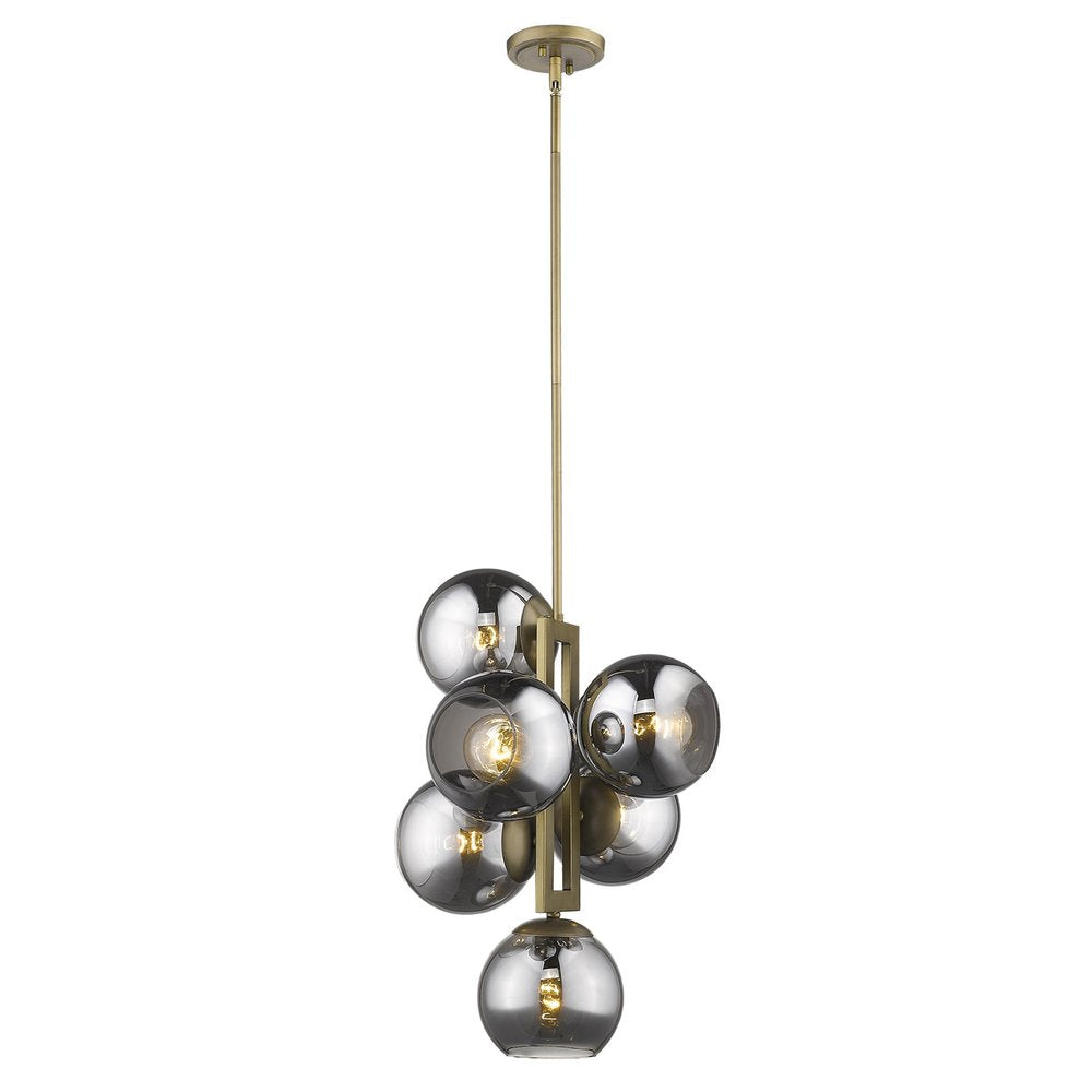 Lunette 6-Light Aged Brass Pendant — view 3