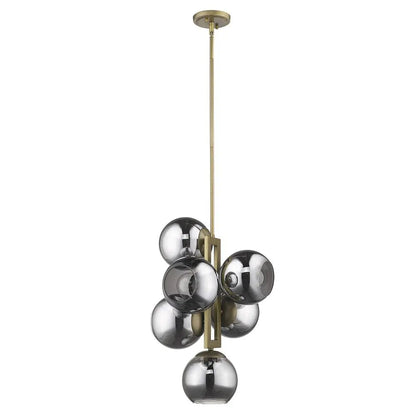 Lunette 6-Light Aged Brass Pendant HomeRoots
