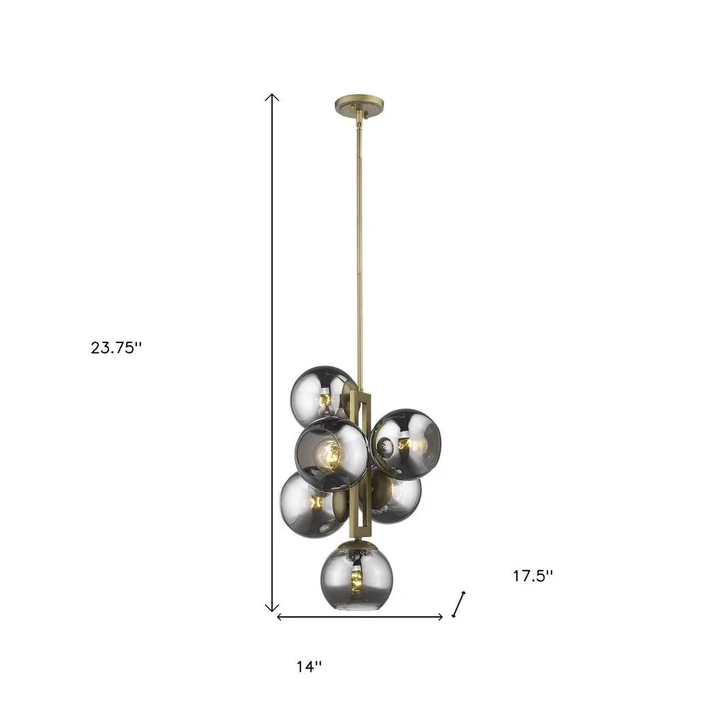 Lunette 6-Light Aged Brass Pendant HomeRoots