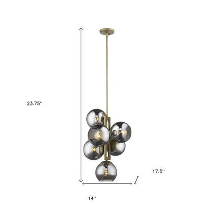Lunette 6-Light Aged Brass Pendant HomeRoots