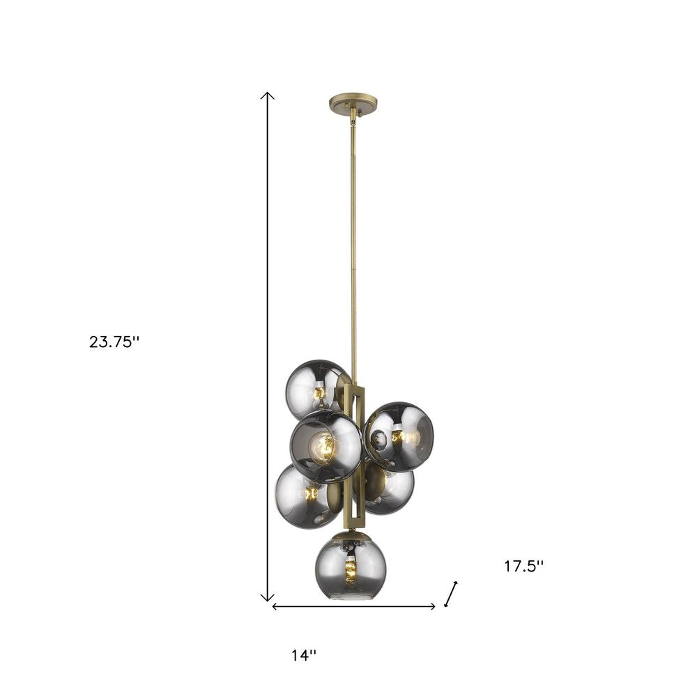 Lunette 6-Light Aged Brass Pendant HomeRoots