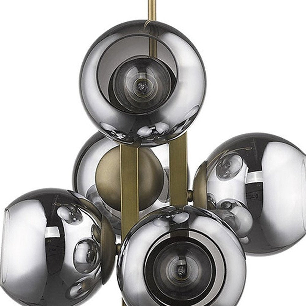 Lunette 6-Light Aged Brass Pendant — view 7