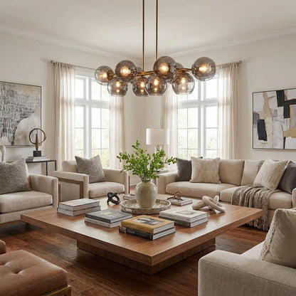 Lunette 10-Light Aged Brass Island Pendant HomeRoots