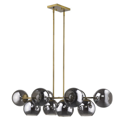 Lunette 10-Light Aged Brass Island Pendant HomeRoots