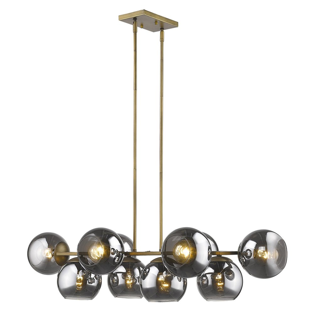 Lunette 10-Light Aged Brass Island Pendant HomeRoots