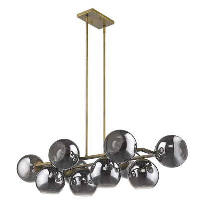 Lunette 10-Light Aged Brass Island Pendant HomeRoots