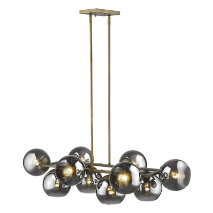 Lunette 10-Light Aged Brass Island Pendant HomeRoots
