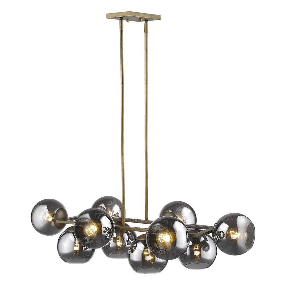 Lunette 10-Light Aged Brass Island Pendant HomeRoots