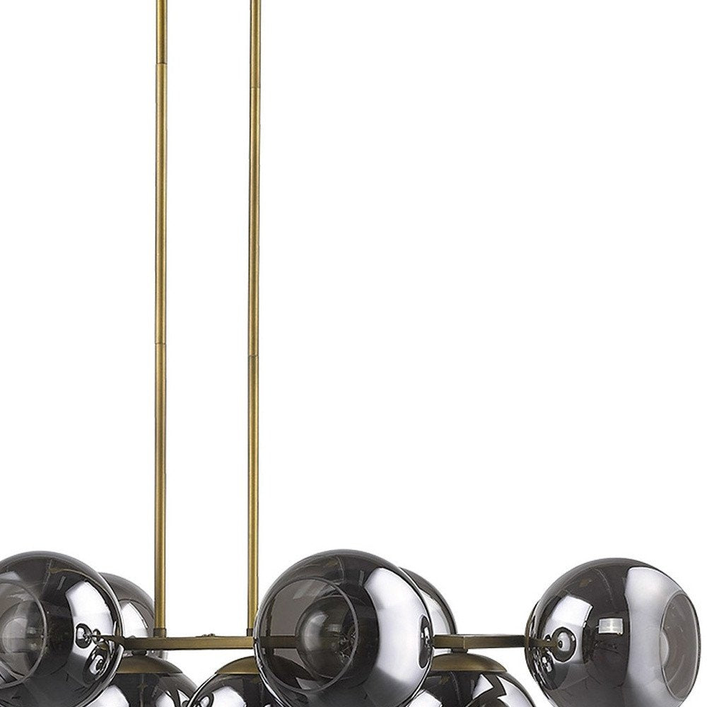 Lunette 10-Light Aged Brass Island Pendant HomeRoots