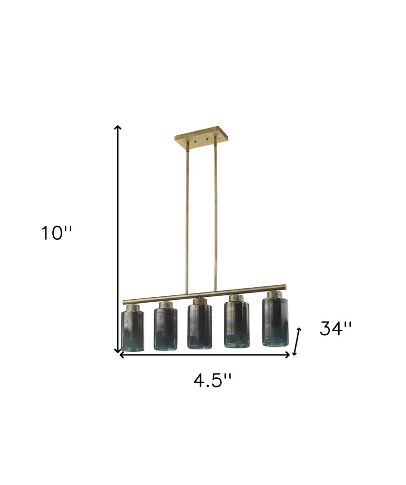 Monet 5-Light Brass Pendant HomeRoots