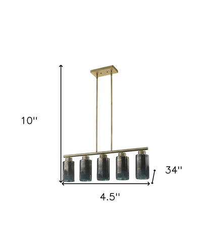 Monet 5-Light Brass Pendant HomeRoots