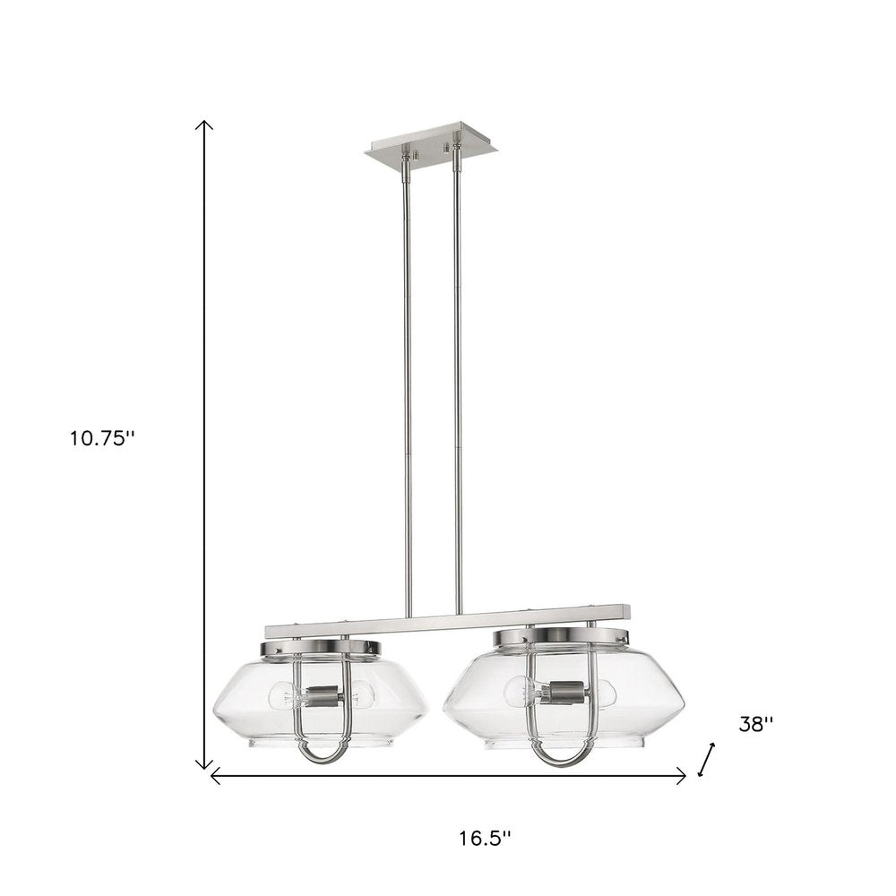 Garner 4-Light Satin Nickel Island Pendant HomeRoots